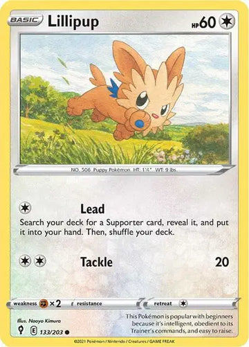 Sword & Shield Evolving Skies 133/203 Lillipup