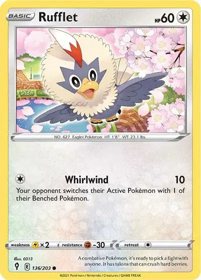 Sword & Shield Evolving Skies 136/203 Rufflet