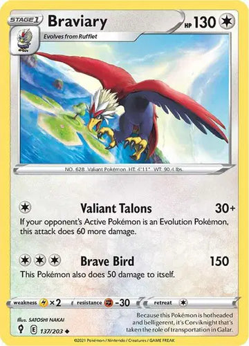 Sword & Shield Evolving Skies 137/203 Braviary