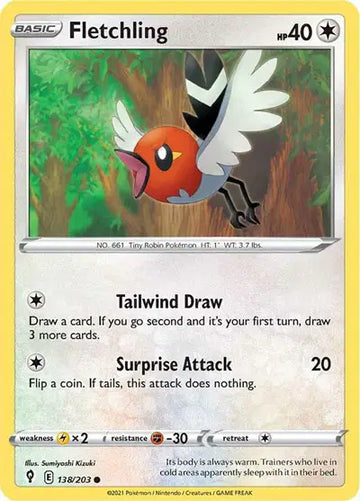 Sword & Shield Evolving Skies 138/203 Fletchling