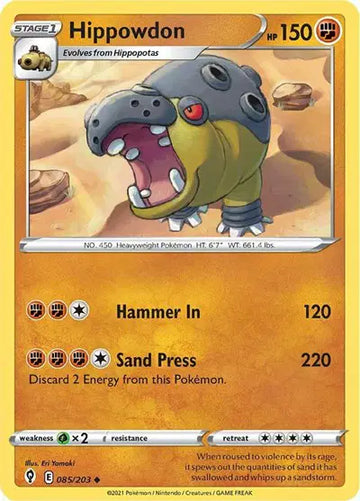 Sword & Shield Evolving Skies 085/203 Hippowdon