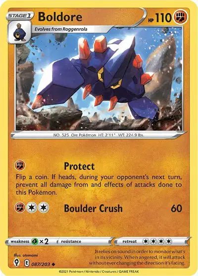 Sword & Shield Evolving Skies 087/203 Boldore
