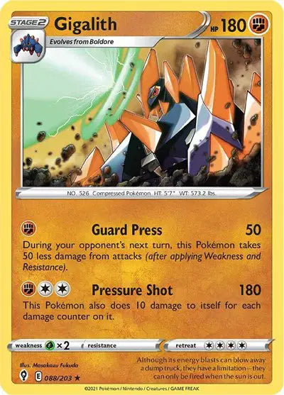 Sword & Shield Evolving Skies 088/203 Gigalith