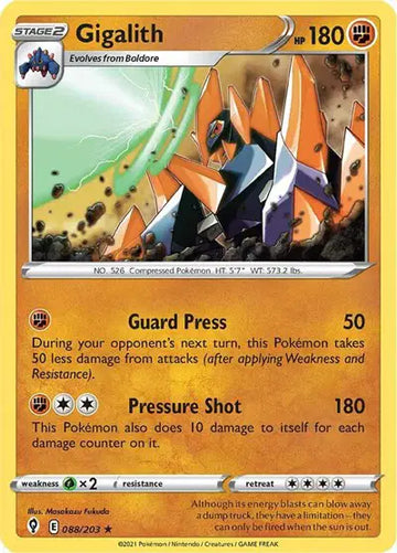 Sword & Shield Evolving Skies 088/203 Gigalith