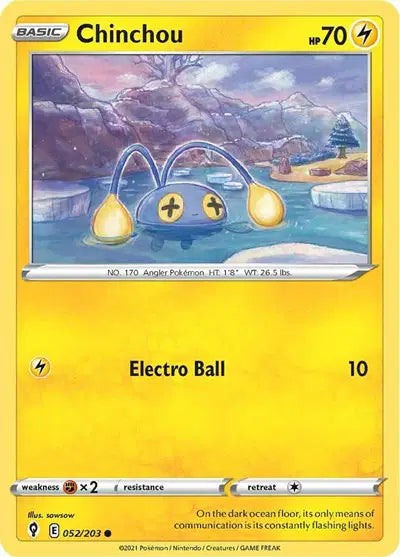 Sword & Shield Evolving Skies 052/203 Chinchou