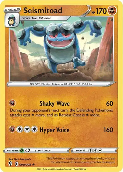 Sword & Shield Evolving Skies 090/203 Seismitoad