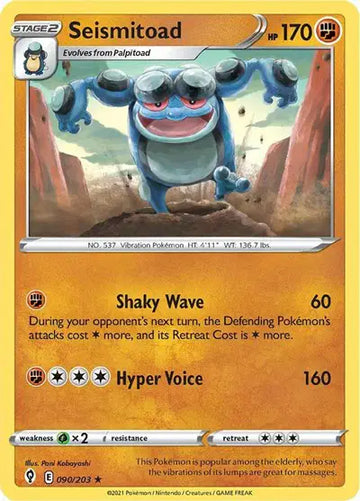 Sword & Shield Evolving Skies 090/203 Seismitoad