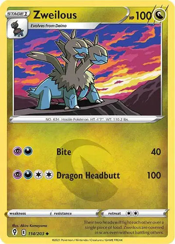 Sword & Shield Evolving Skies 114/203 Zweilous