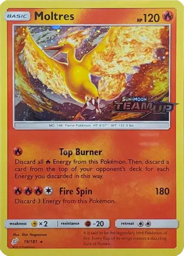 Sun & Moon Team Up Moltres - 19/181 (Team Up Stamped)