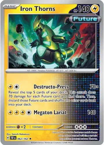 Scarlet & Violet: Temporal Forces: 062/162 - Iron Thorns - Holo Rare Reverse Holo