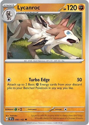 Scarlet & Violet: Temporal Forces: 090/162 - Lycanroc - Uncommon Reverse Holo