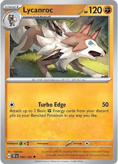 Scarlet & Violet: Temporal Forces: 090/162 - Lycanroc - Uncommon Reverse Holo