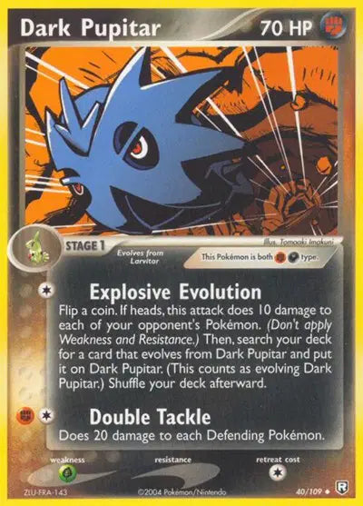 SUN & MOON EX Team Rocket Returns 40/109 Uncommon Dark Pupitar