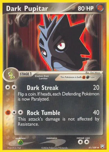 Sun & Moon Team Up Rocket Returns 41/181 Dark Pupitar Uncommon