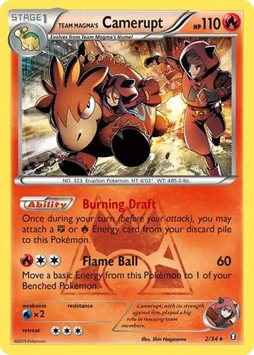 Sun & Moon Team Up Double Crisis 2/34 Team Magma's Camerupt